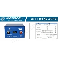100Ah Amper Lityum Lifepo4 25,6V Megacell Makelsan resim1