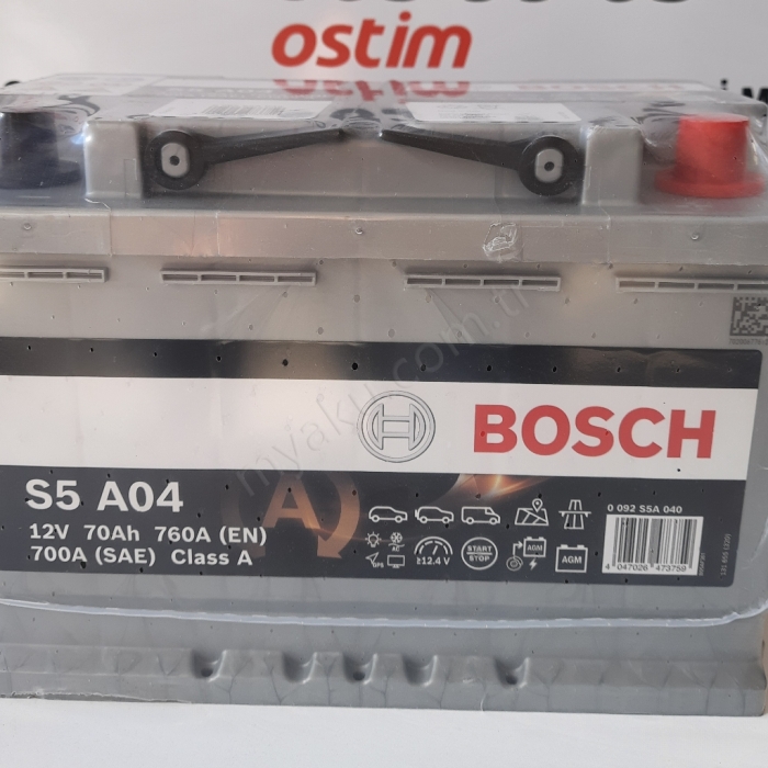 70 Ah Amper Bosch S5A04 Agm Start Stop Akü