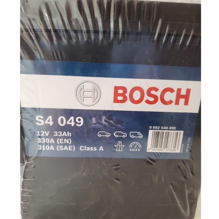 33 Ah Amper Bosch S4049 Dar Ince Ters Akü 