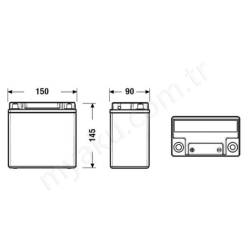 Tudor 12V 13Ah Auxiliary Vrla Besleme Akü Tk131 resim3
