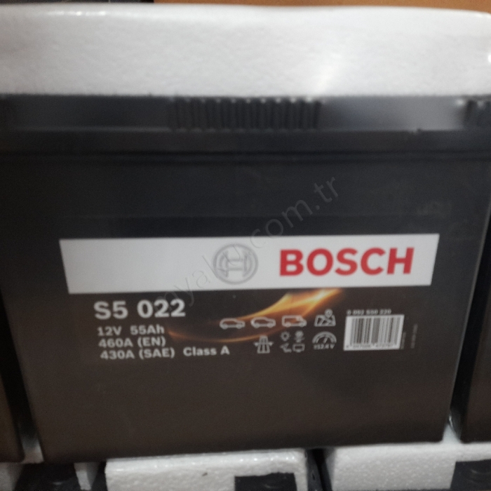 55 Ah Amper Bosch S5022 Yüksek Dar Akü 
