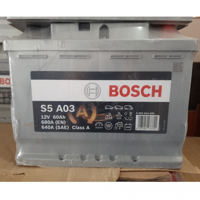 60 Ah Amper Bosch S5A03 Agm Start Stop Akü