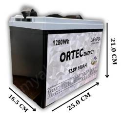 Ortec 12,8V 100Ah Amper Lifepo4 Aku resim1