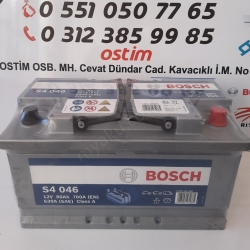 80 Ah Amper Bosch S4046 Alçak Vw Ford Opel Akü  resim3
