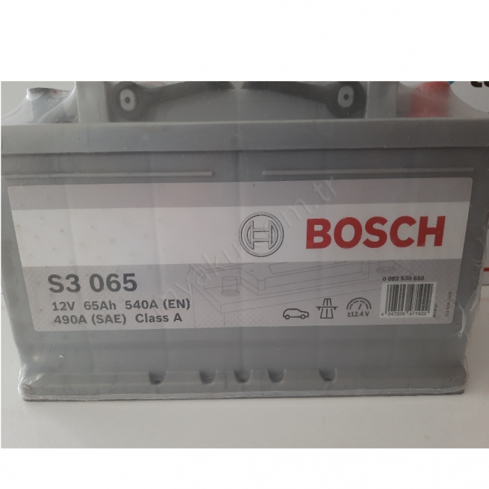 65 Ah Amper Bosch S3065 Alçak Opel Akü 