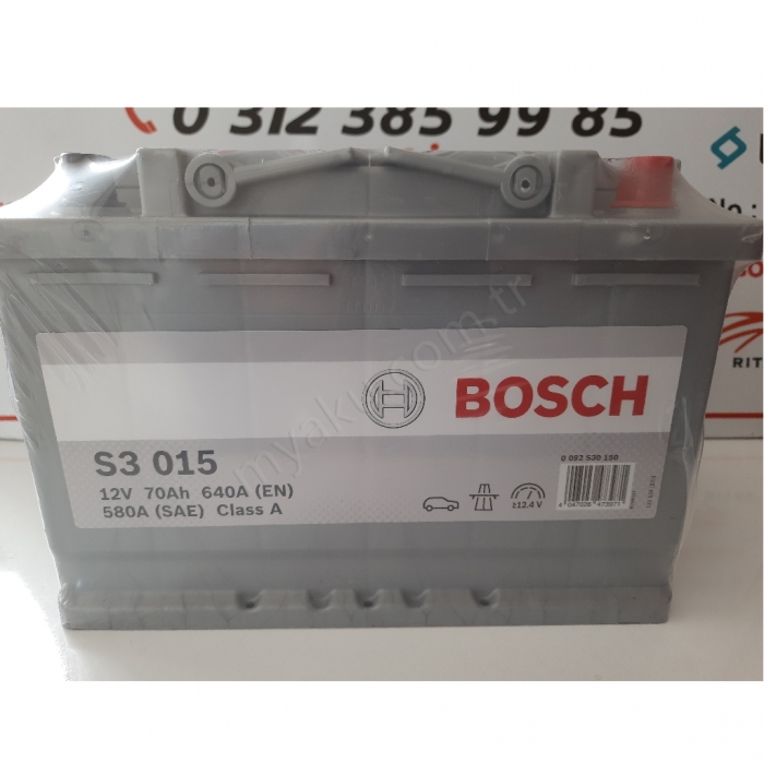 70 Ah Amper Bosch S3015 Düz Kutup Akü 