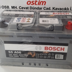 80 Ah Amper Bosch S5A06 Agm Start Stop Akü  resim1