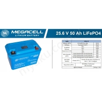 50Ah Amper Lityum Lifepo4 25,6V Megacell Makelsan Abs Kasa resim1